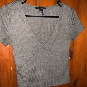 olive green low cut crop top